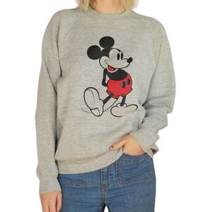 Disney Classic  Mickey Mouse Fleece Sweatshirt Gray Size XL